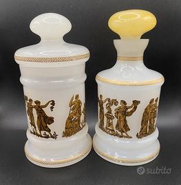 Set da bagno in vetro opalino