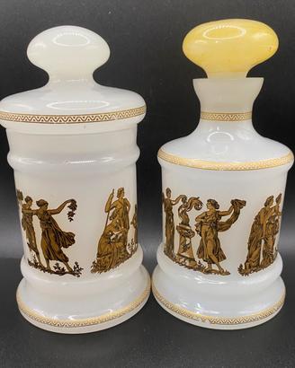 Set da bagno in vetro opalino