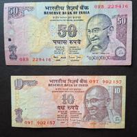 Banconote Rupie Indiane ( 50 -10 l
