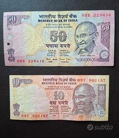 Banconote Rupie Indiane ( 50 -10 l