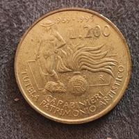 Moneta 200 lire carabinieri 
