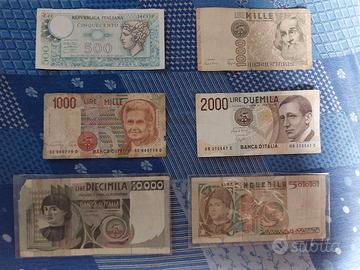Lotto 6 Banconote Lire Italiane