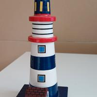 faro legno bianco e blu
