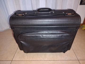 Borsa pelle/cuoio con rotelle 