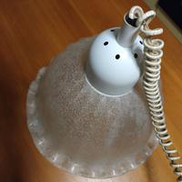 lampadario vetro ruvido a campana vintage