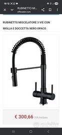 Rubinetto 3 vie con doccia nero opaco