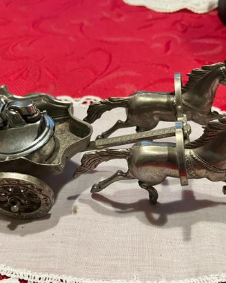 Vecchio accendino, carrozza con cavalli