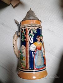 vintage boccale per birra decorato 