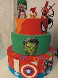 torta compleanno Avengers 