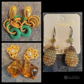3 paia di orecchini pendenti