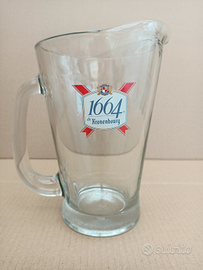 Caraffa brocca birra Kronenbourg in vetro