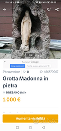 Grotta madonna in pietra per giardino