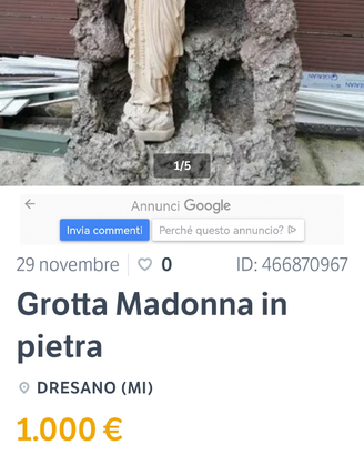 Grotta madonna in pietra per giardino
