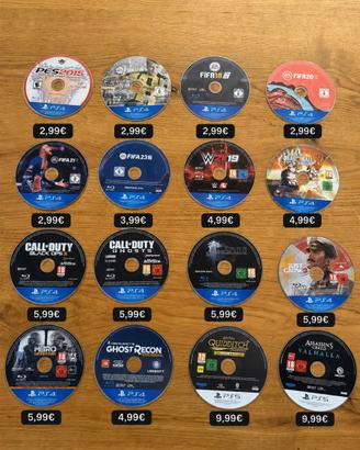 Giochi PlayStation 4 e 5. Prezzi in foto.