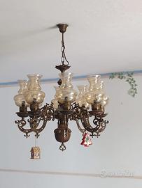 Lampadario antico stile petrolio a 10 luci