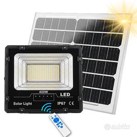 Faro 400W 225 LED con Pannello Solare Telecomando