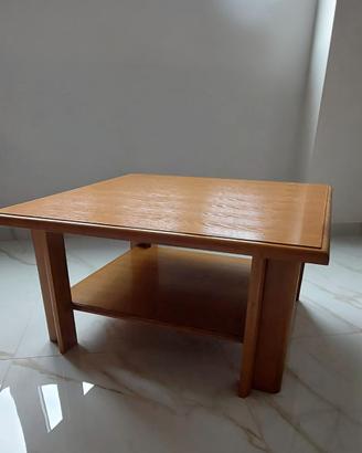 Tavolino da salotto in legno massello con ripiano
