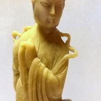 STATUA ANTICA Guan Yin IN PIETRA SAPONARIA