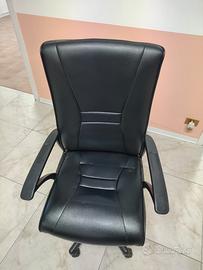 Sedia poltrona ufficio direzionale in pelle nera