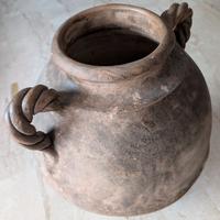 Anfora terracotta invecchiata -portaombrelli fiori