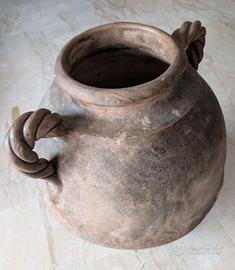 Anfora terracotta invecchiata -portaombrelli fiori