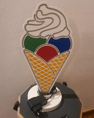 decorazione luminosa a cono gelato 