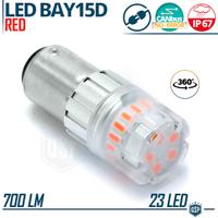 1 Lampadina LED P21/5W BAY15D CANbus ROSSA Potente