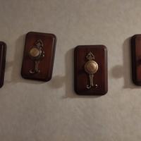 4 Attaccapanni Appendiabiti Legno Ferro Appendere