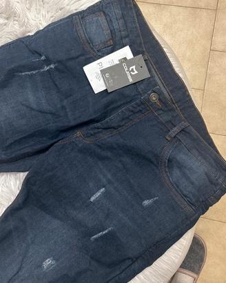 Jeans moto course ripped tg52