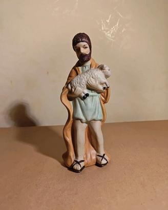 Statua presepe pastore 14 cm in ceramica natale