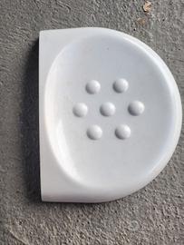 Portasapone vintage nuovo ceramica bianca