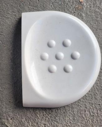 Portasapone vintage nuovo ceramica bianca
