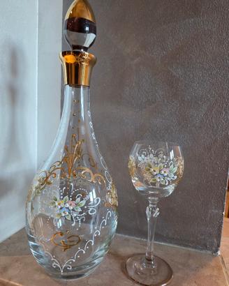 Servizio liquore vintage Murano Tre Fuochi