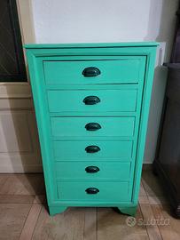 Settimino Vintage Verde Acqua - 6 Cassetti 