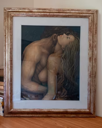 Dipinto olio su tela con cornice, firmato