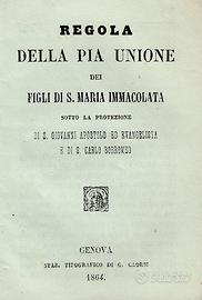 Regola Pia Unione Maria SS. Giovanni e C. Boromeo