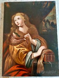 Dipinto quadro olio su tela maddalena 600 XVII