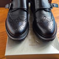 Scarpe donna in pelle, basse con fibbia 