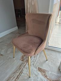 Sedie imbottite in tessuto vellutato qualità top