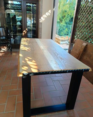 tavolo artigianale in rovere