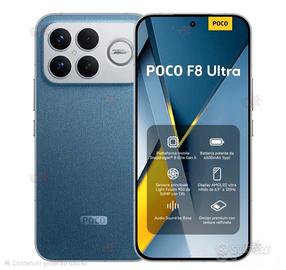 Poco f8 ultra 512 blu denim  aperto senza uso.