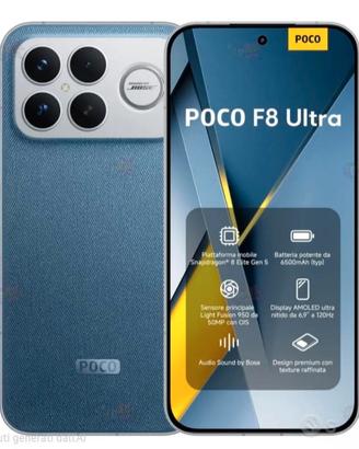 Poco f8 ultra 512 blu denim  aperto senza uso.