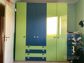 ARMADIO CAMERETTA VERDE E BLU