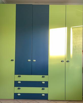 ARMADIO CAMERETTA VERDE E BLU