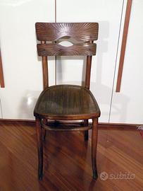 Gruppo di 4 sedie marcate Mundus inizio '900