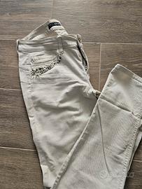 Jeans Liu Jo panna con perle e strass
