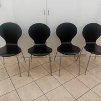 Set 4 Sedie Impilabili DIEGO Legno Sedia Attesa Os