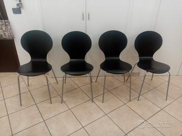 Set 4 Sedie Impilabili DIEGO Legno Sedia Attesa Os