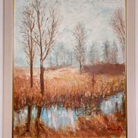 Quadro olio su tela 40x50 paesaggio naturale