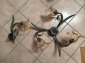 Lampadari Floreali in Metallo e Vetro